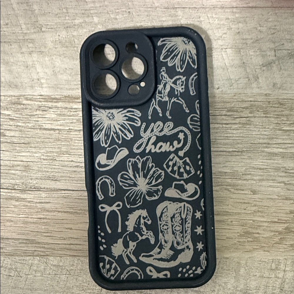Yee Haw Black Phone Case IPhone 16 Pro Max